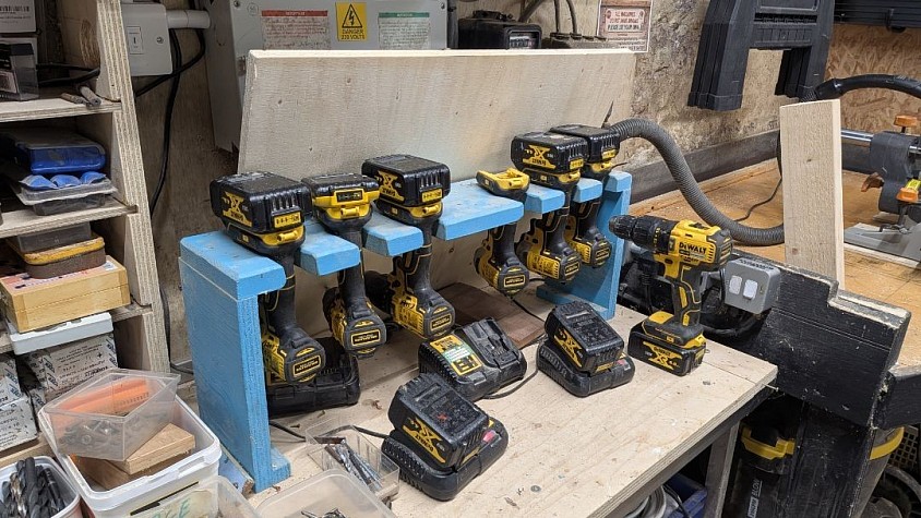 Power drills and equipment at Men in Sheds Lancing and Sompting